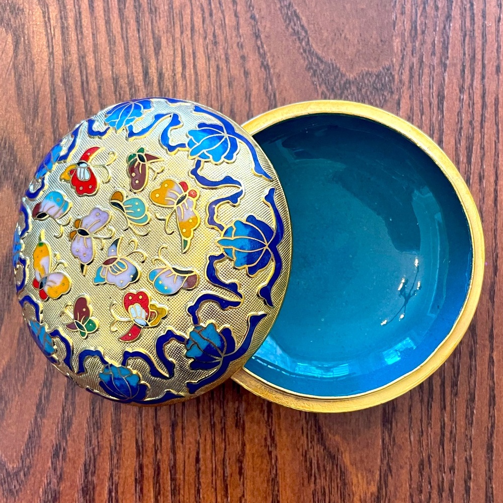 Cloisonné trinket and jewelry box - Picture 2 of 9